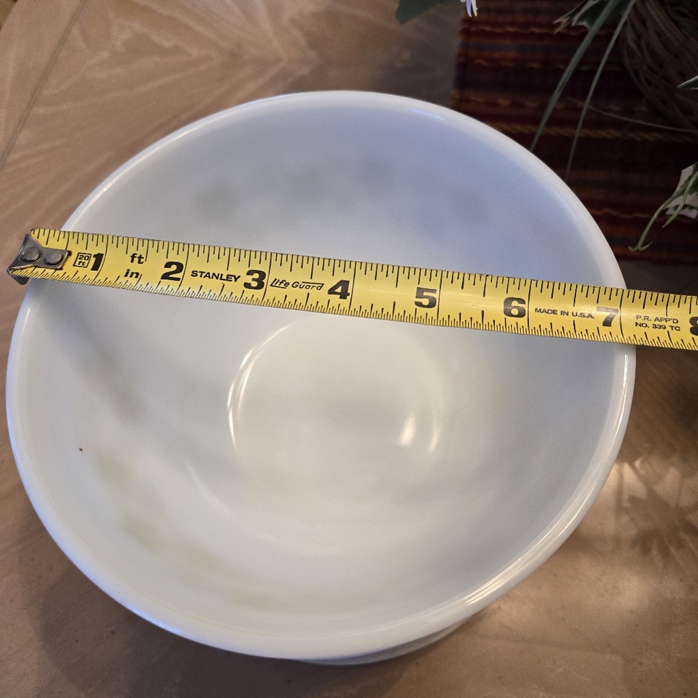 PYREX 402 — 7.25" — Spring Blossom Green (Crazy Daisy) — White with Green Flower - Picture 5 of 8